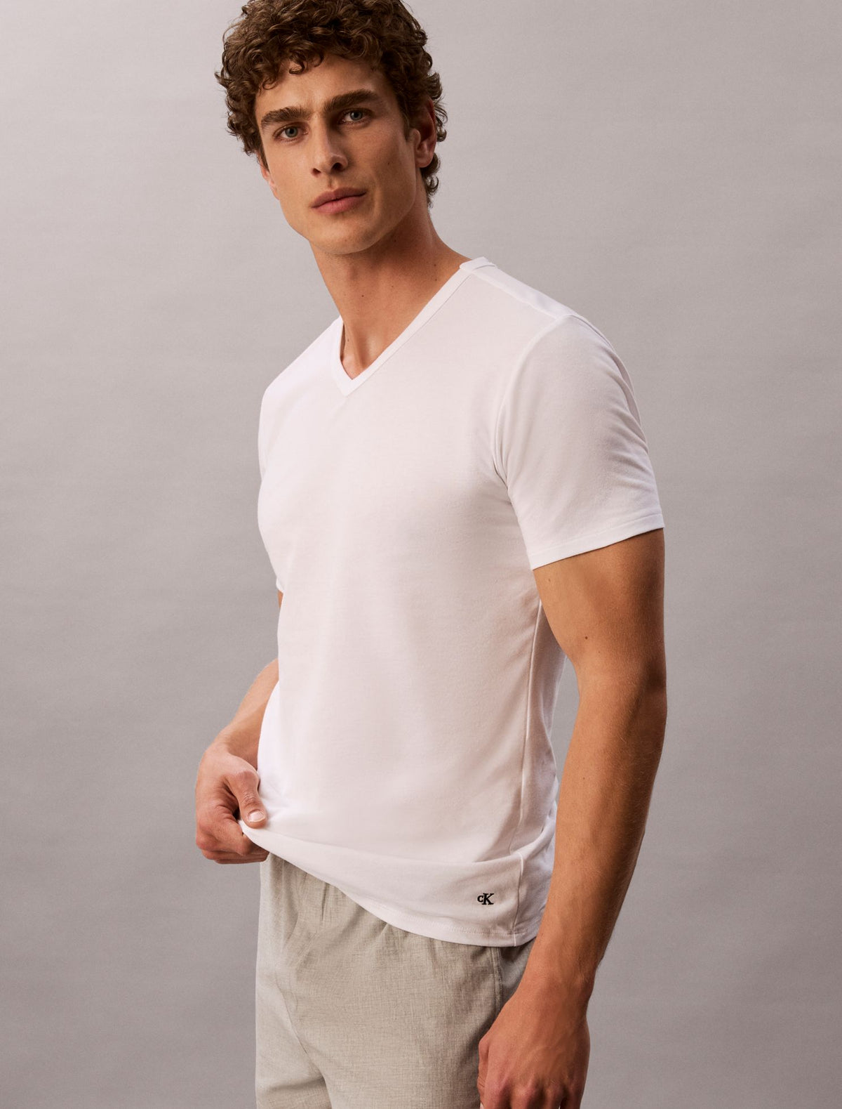 Cotton Stretch Blend 3-Pack Slim Fit V-Neck T-Shirt - Calvin Klein Underwear