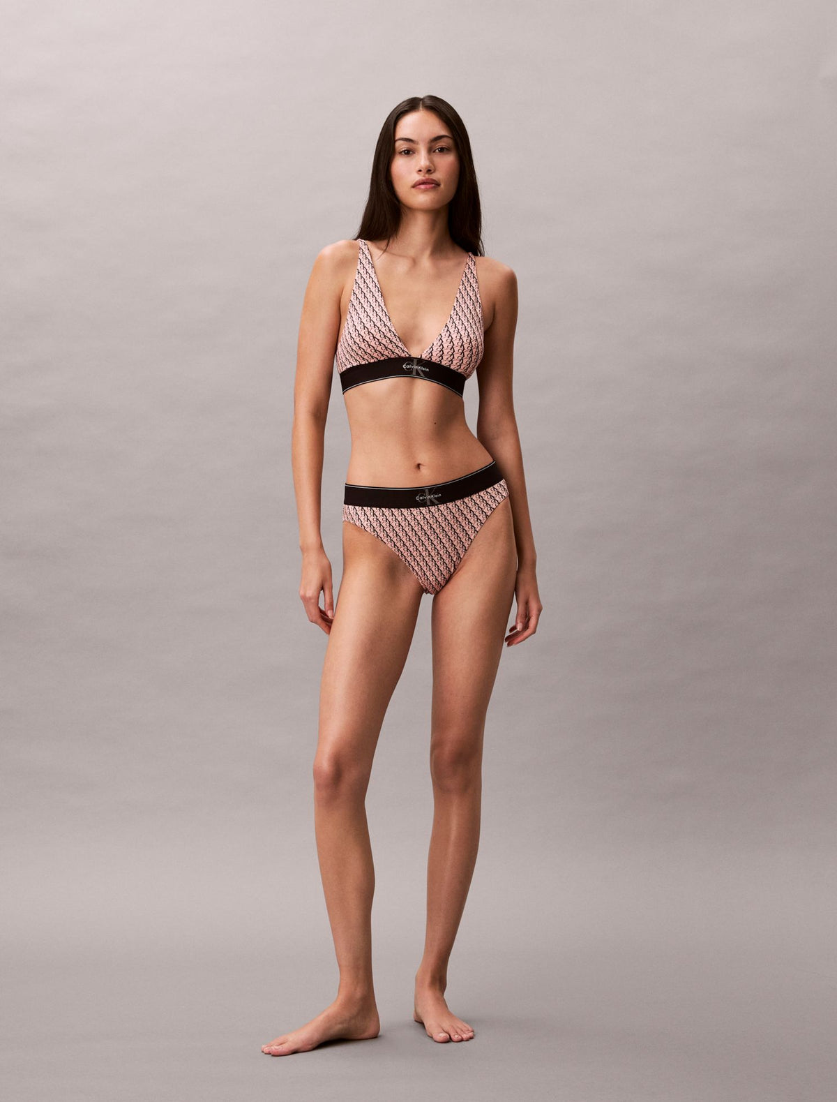 Graphic Monogram Microfiber Stretch High Waist Bikini - Calvin Klein Underwear