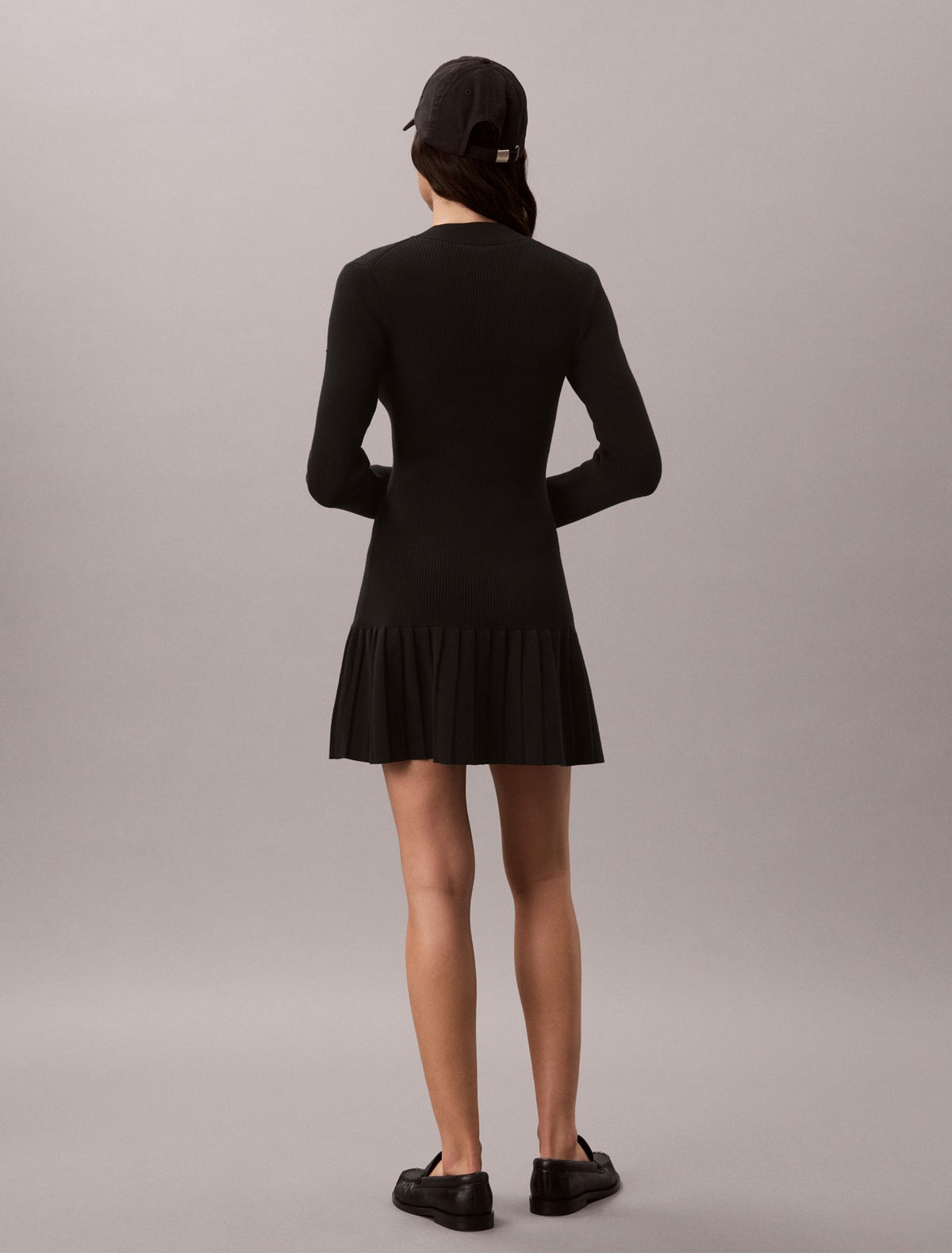 Mock Neck Ribbed Mini Dress - Calvin Klein Women