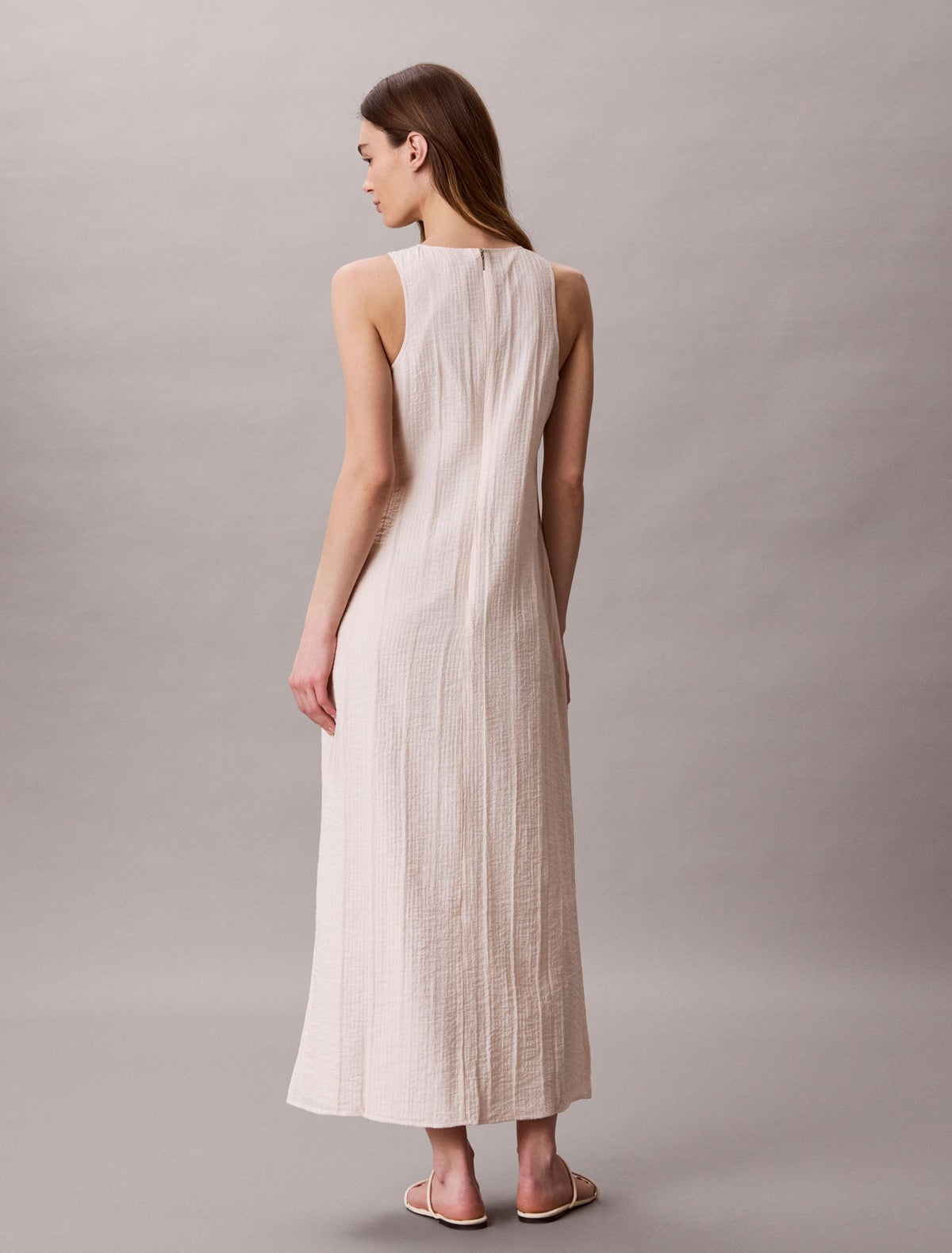 Textured Stripe Sheer Maxi Dress - Calvin Klein Women