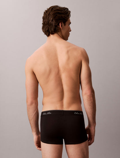 Icon Cotton Stretch Script 3-Pack Low Rise Trunk - Calvin Klein Underwear