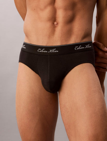 Icon Cotton Stretch Script 3-Pack Hip Brief - Calvin Klein Underwear