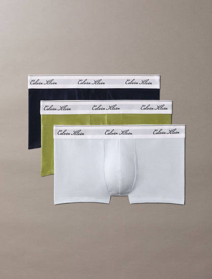 Icon Cotton Stretch Script 3-Pack Low Rise Trunk - Calvin Klein Underwear