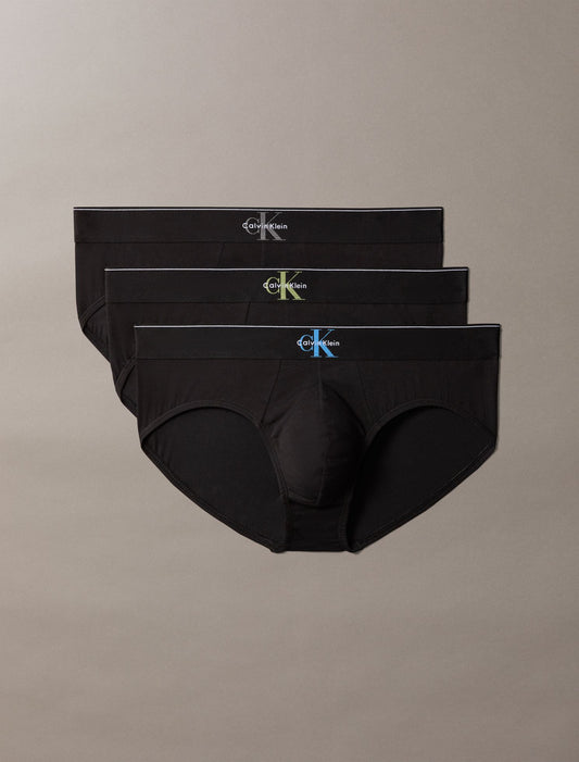 Graphic Monogram Cotton Stretch 3-Pack Brief - Calvin Klein Underwear