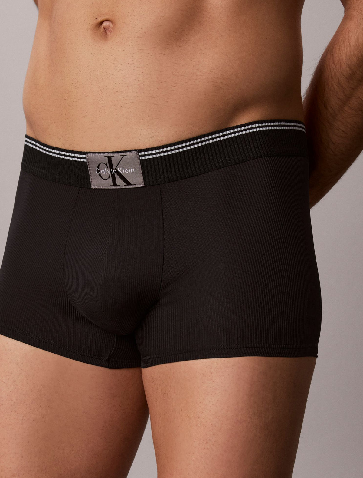 Graphic Monogram Microfiber Stretch Rib Low Rise Trunk - Calvin Klein Underwear