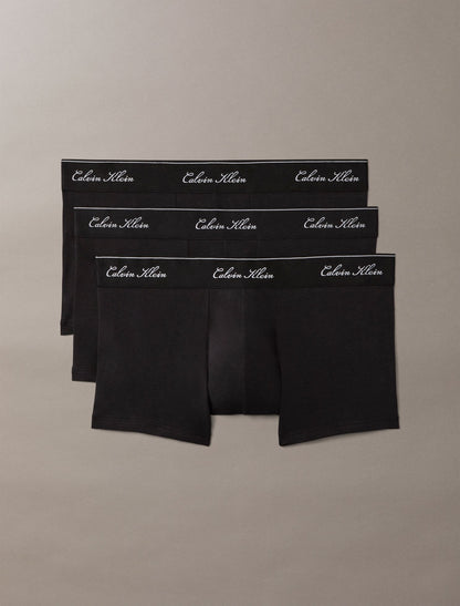 Icon Cotton Stretch Script 3-Pack Low Rise Trunk - Calvin Klein Underwear