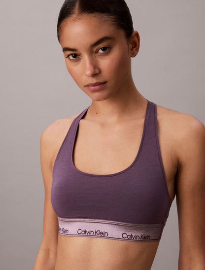 Icon Cotton Modal Metallic Unlined Bralette - Calvin Klein Underwear