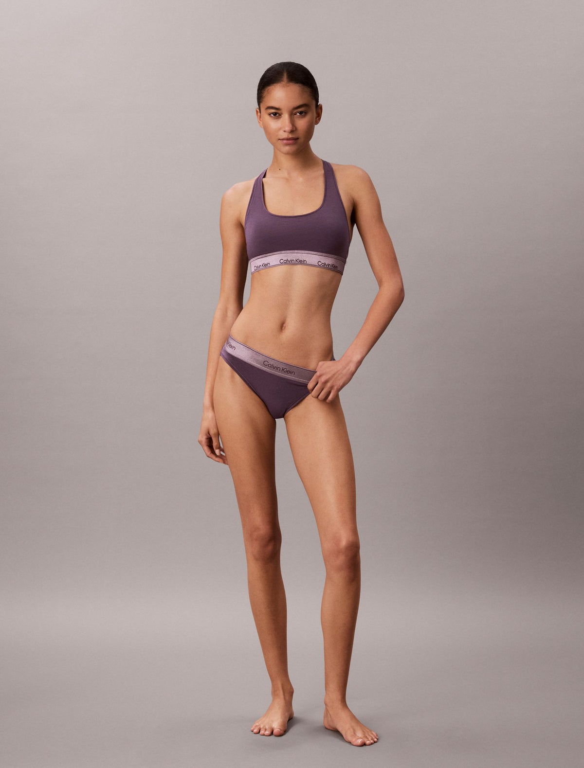 Icon Cotton Modal Metallic Unlined Bralette - Calvin Klein Underwear