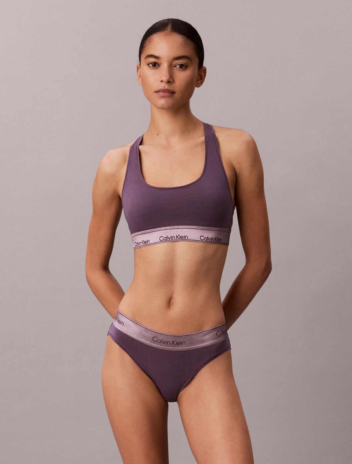 Icon Cotton Modal Metallic Unlined Bralette - Calvin Klein Underwear