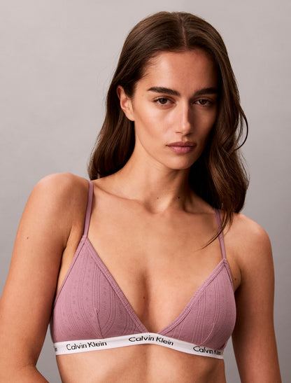 Carousel Cotton Stretch Pointelle Unlined Triangle Bralette - Calvin Klein Underwear