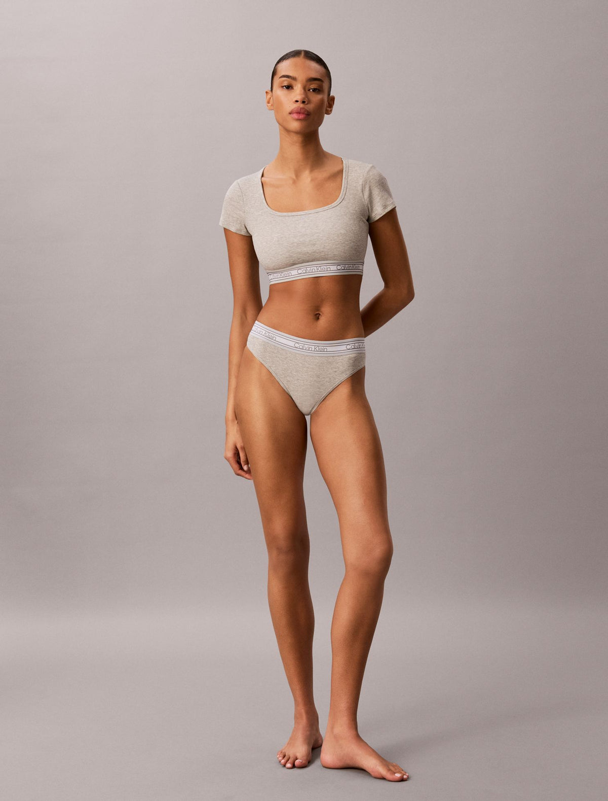Icon Cotton Modal Rib Stripe Lightly Lined Bralette - Calvin Klein Underwear