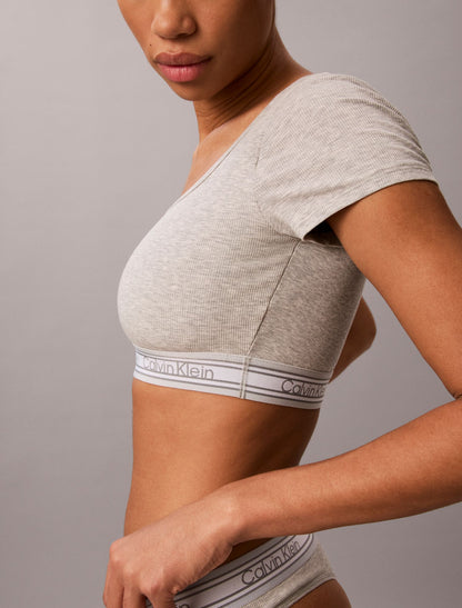 Icon Cotton Modal Rib Stripe Lightly Lined Bralette - Calvin Klein Underwear