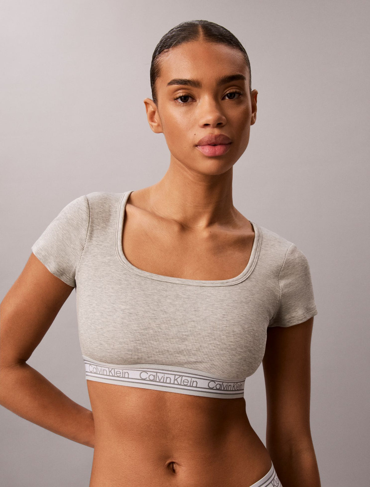 Icon Cotton Modal Rib Stripe Lightly Lined Bralette - Calvin Klein Underwear