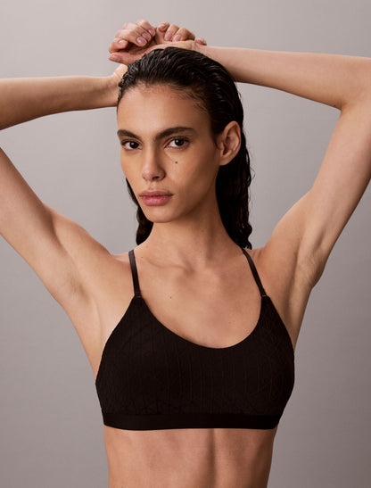 Embossed Emblem Lightly Lined Bralette - Calvin Klein Underwear