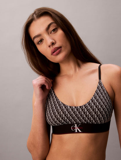 Graphic Monogram Microfiber Stretch Unlined Bralette - Calvin Klein Underwear