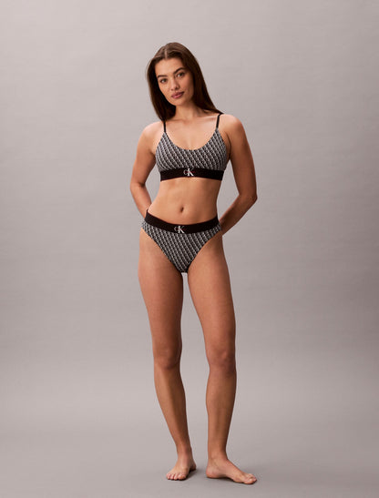 Graphic Monogram Microfiber Stretch Unlined Bralette - Calvin Klein Underwear