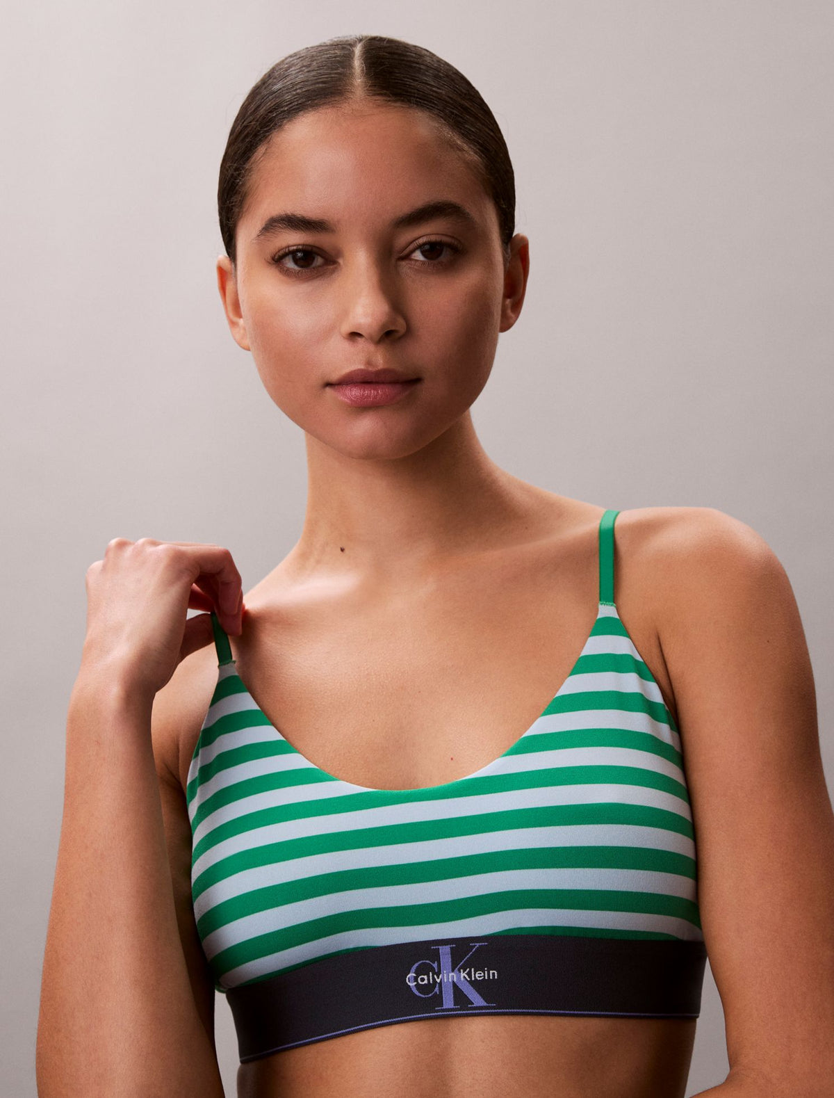 Graphic Monogram Microfiber Stretch Unlined Bralette - Calvin Klein Underwear