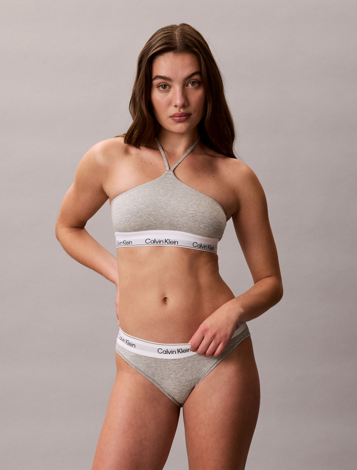 Icon Cotton Modal Unlined Halter Bralette - Calvin Klein Underwear