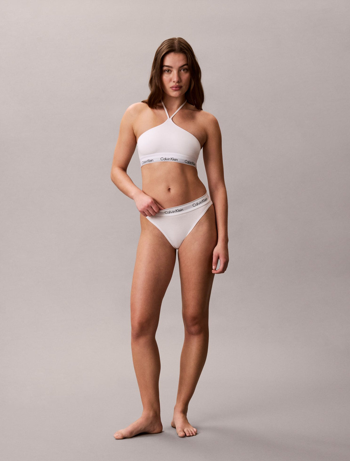 Icon Cotton Modal Unlined Halter Bralette - Calvin Klein Underwear