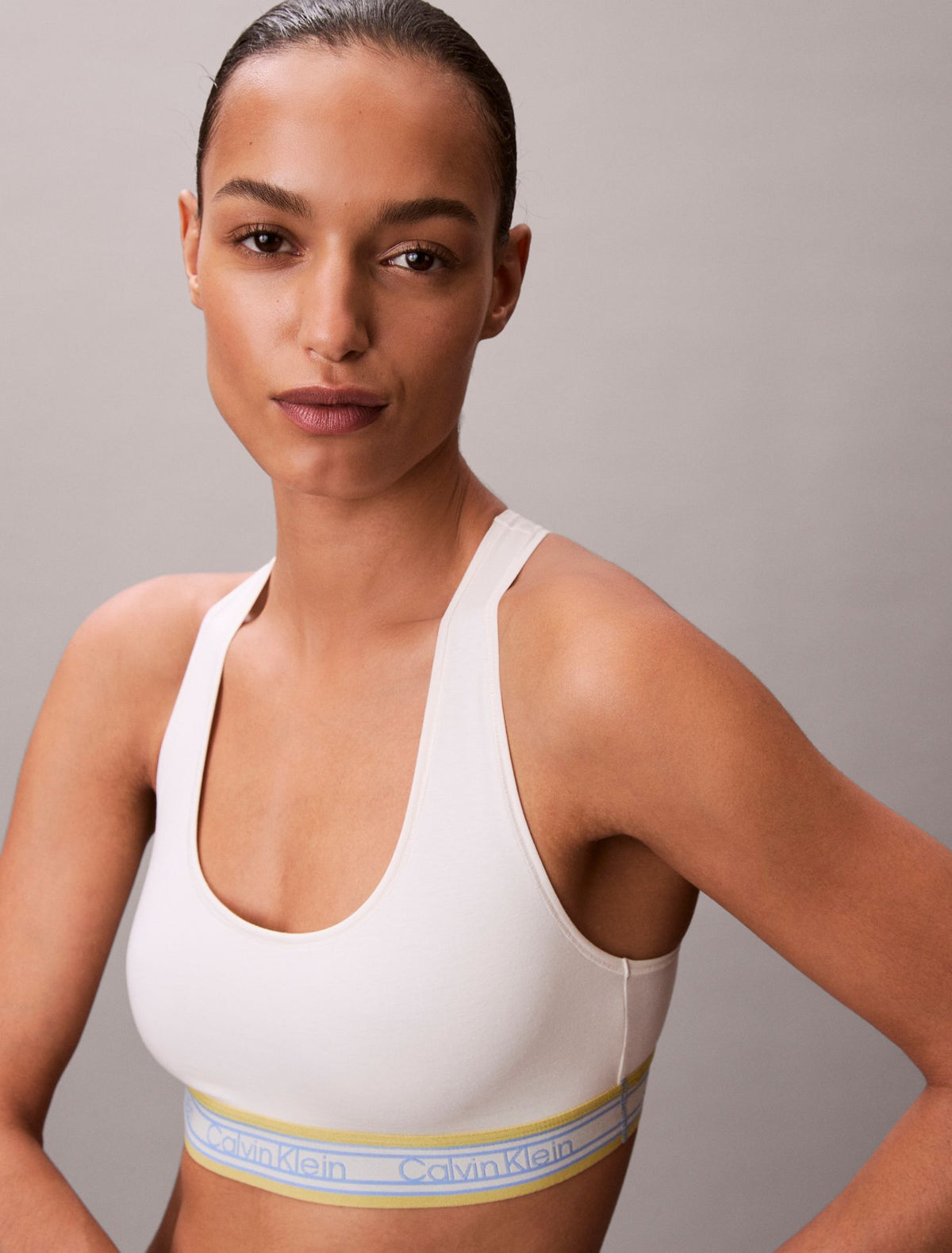 Icon Cotton Modal Stripe Unlined Bralette - Calvin Klein Underwear