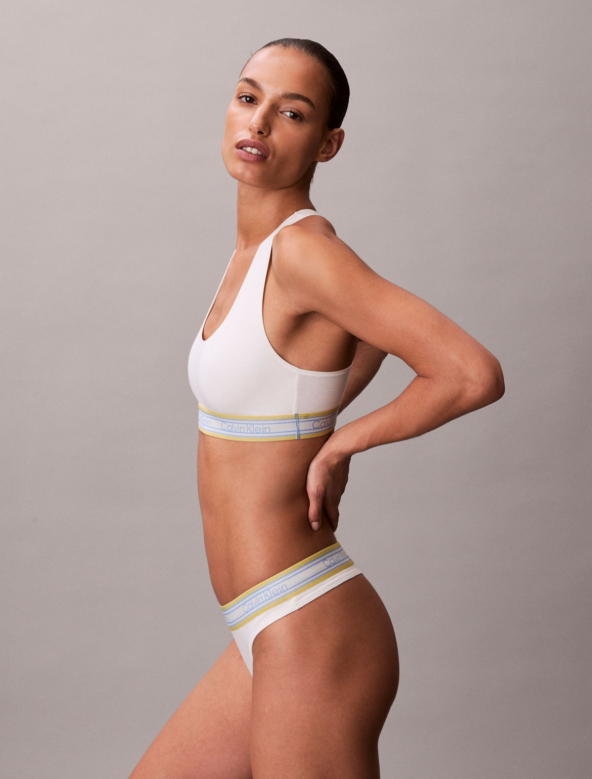 Icon Cotton Modal Stripe Unlined Bralette - Calvin Klein Underwear
