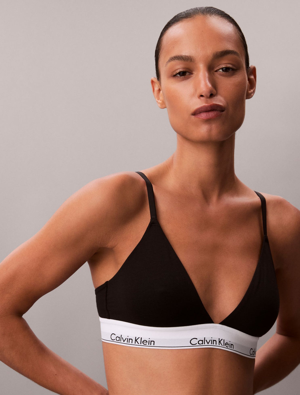 Icon Cotton Modal Lightly Lined Triangle Bralette - Calvin Klein Underwear