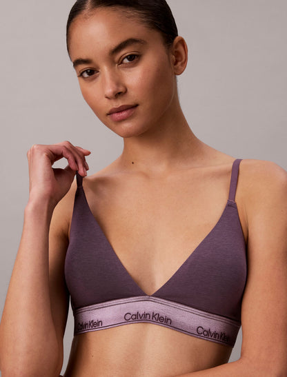 Icon Cotton Modal Metallic Lightly Lined Triangle Bralette - Calvin Klein Underwear