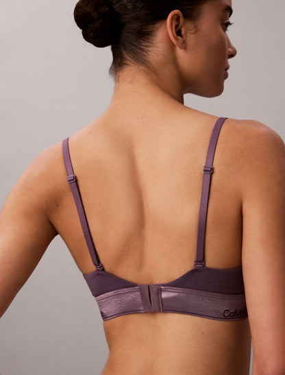 Icon Cotton Modal Metallic Lightly Lined Triangle Bralette - Calvin Klein Underwear