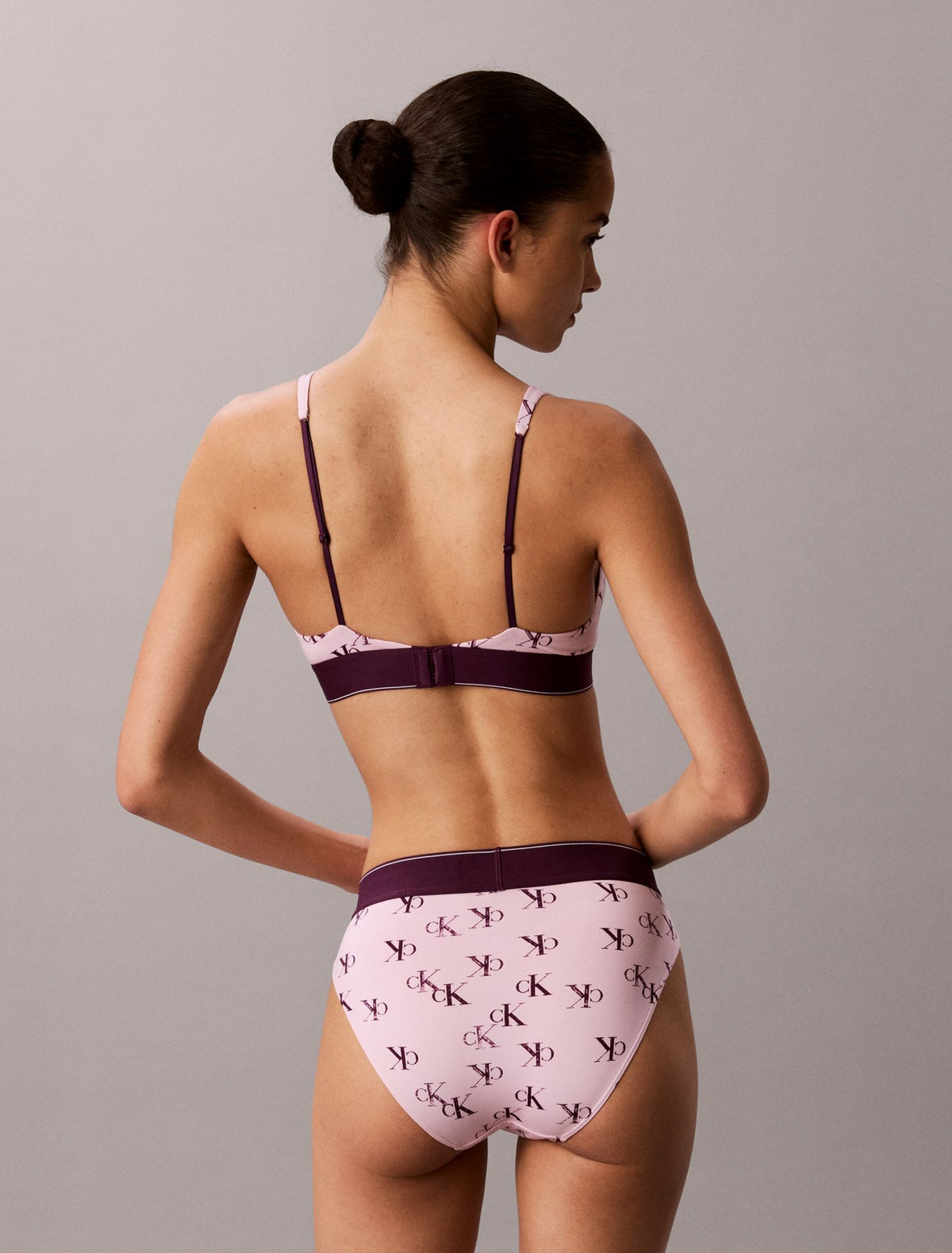 Graphic Monogram Microfiber Stretch Lightly Lined Triangle Bralette - Calvin Klein Underwear