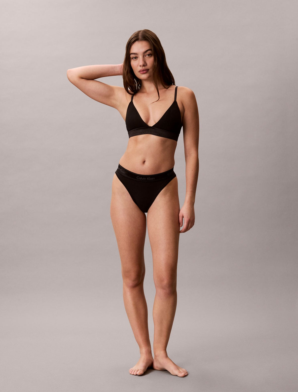 Icon Cotton Modal Metallic Lightly Lined Triangle Bralette - Calvin Klein Underwear