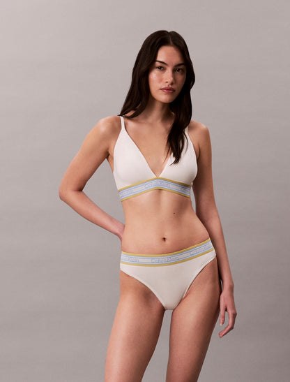 Icon Cotton Modal Stripe Lightly Lined Triangle Bralette - Calvin Klein Underwear