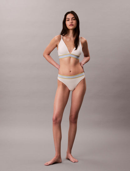 Icon Cotton Modal Stripe Lightly Lined Triangle Bralette - Calvin Klein Underwear