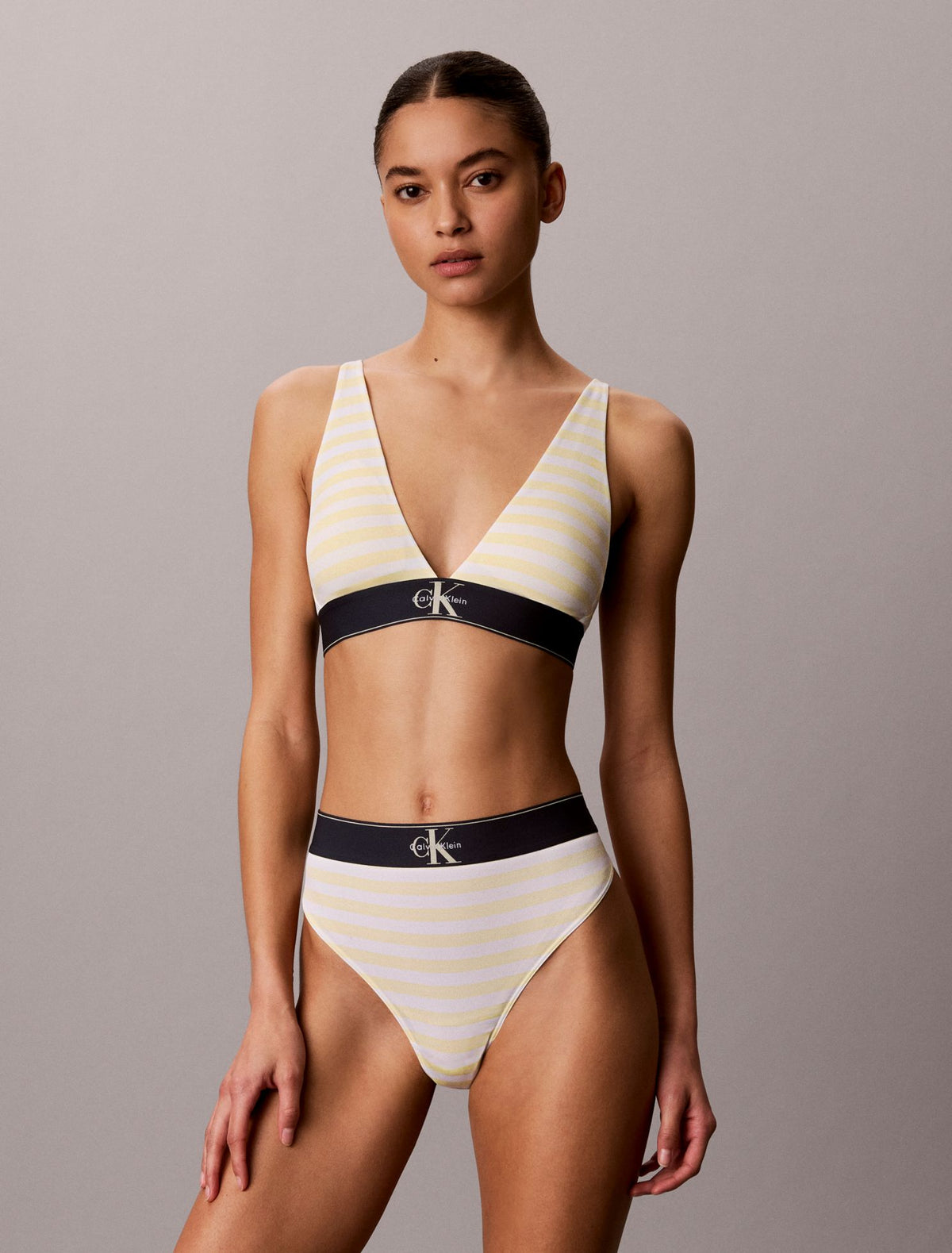 Graphic Monogram Microfiber Stretch Lightly Lined Triangle Bralette - Calvin Klein Underwear