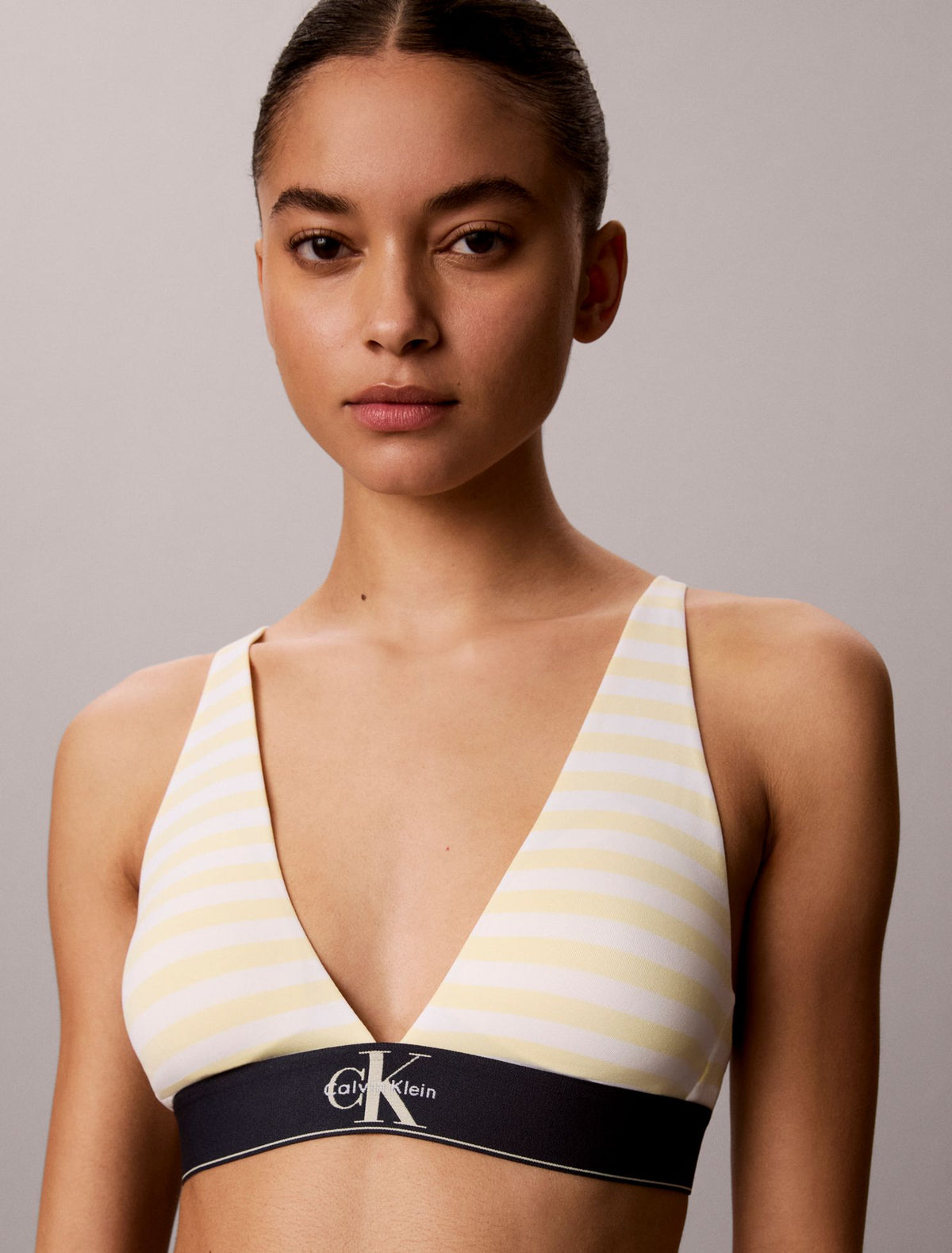 Graphic Monogram Microfiber Stretch Lightly Lined Triangle Bralette - Calvin Klein Underwear
