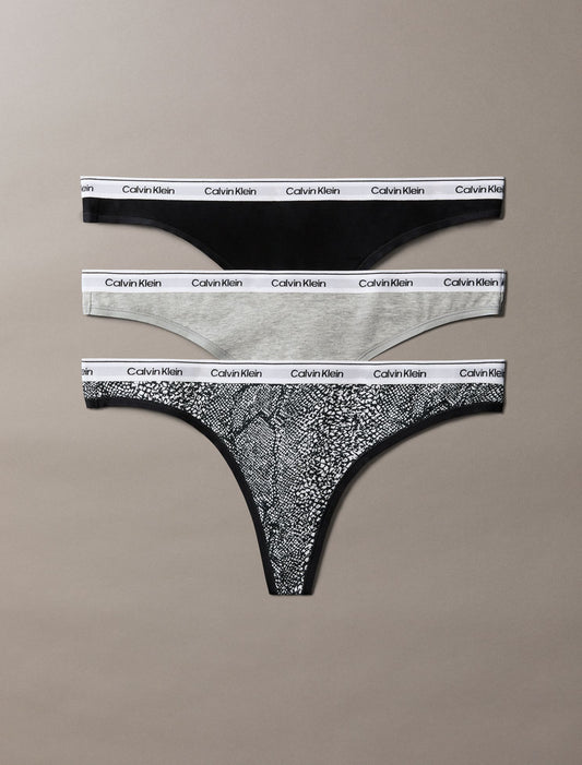 Icon Logo 3-Pack Low Rise Thong - Calvin Klein Underwear