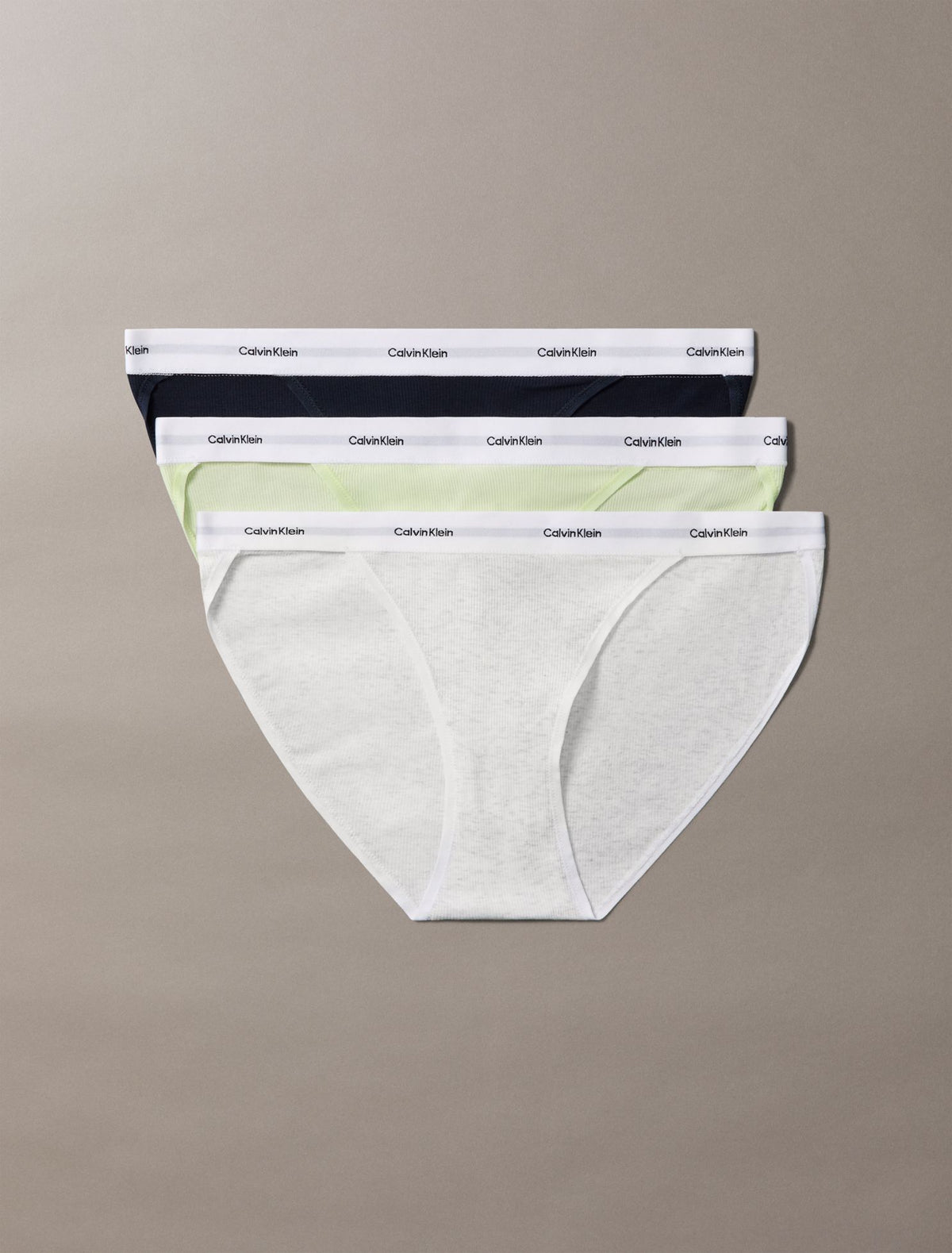 Cotton Stretch Rib 3-Pack String Bikini - Calvin Klein Underwear