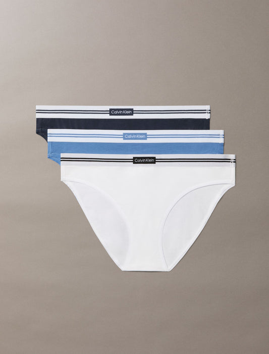 Cotton Stretch Jacquard Logo Patch 3-Pack Bikini - Calvin Klein Underwear