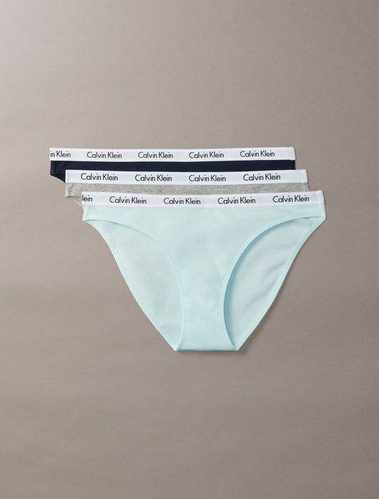 Carousel Cotton Stretch Rib 3-Pack Bikini - Calvin Klein Underwear