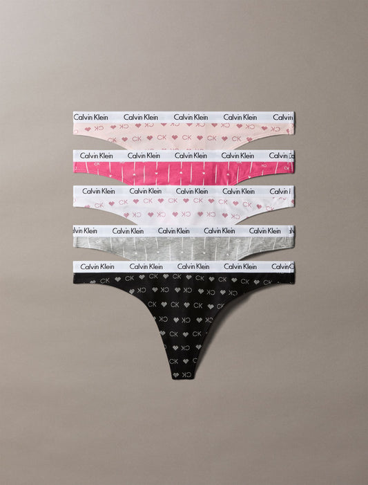Carousel Cotton Stretch 5-Pack Thong - Calvin Klein Underwear