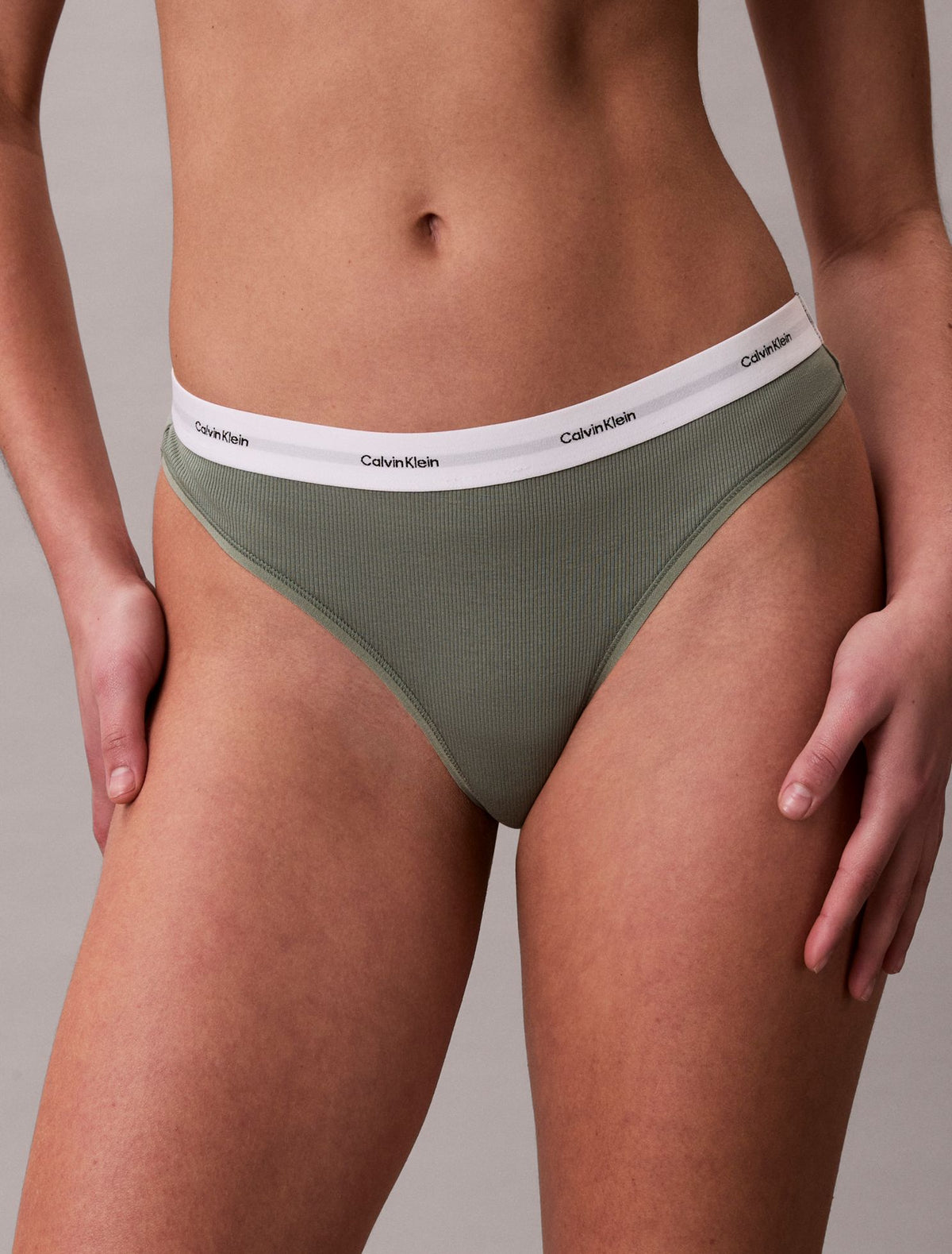 Cotton Stretch Rib Thong - Calvin Klein Underwear