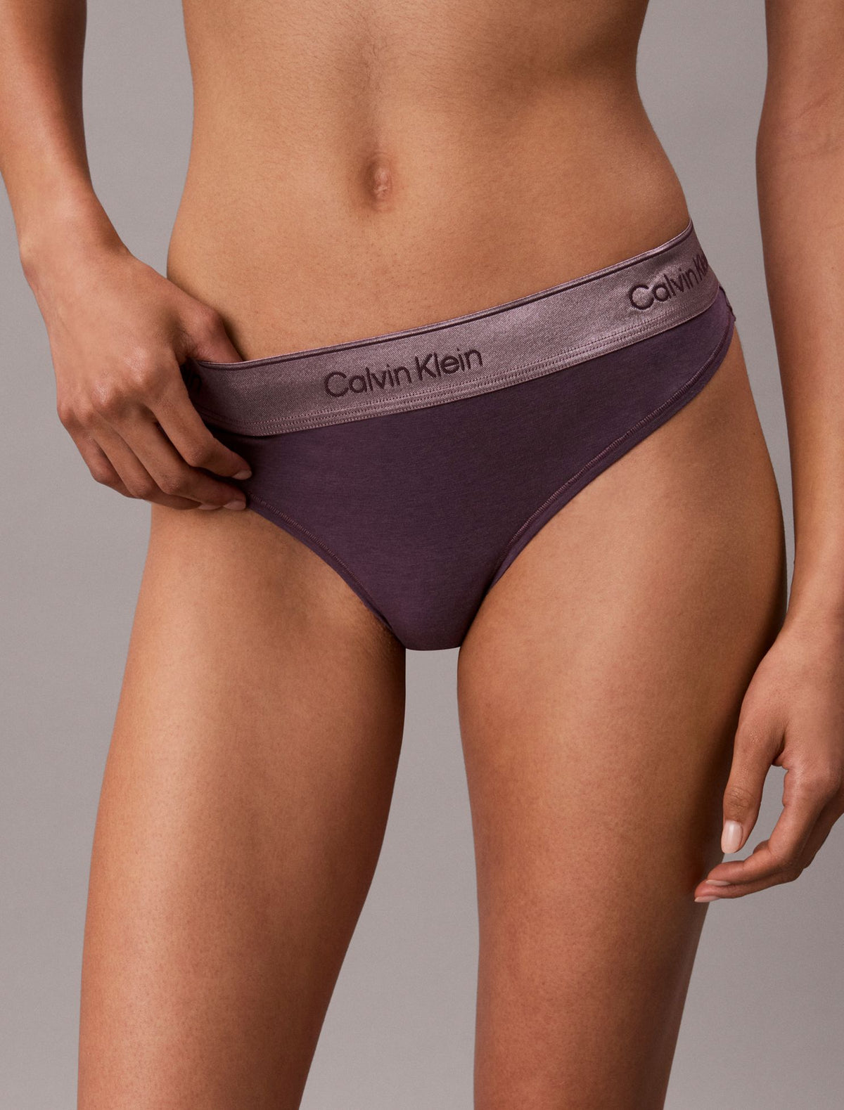 Icon Cotton Modal Metallic Thong - Calvin Klein Underwear