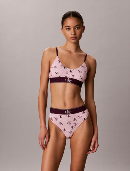 Graphic Monogram Microfiber Stretch Thong - Calvin Klein Underwear