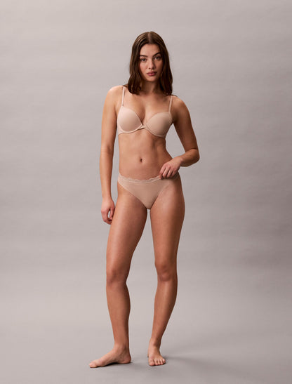 Microfiber Stretch with Lace Thong - Calvin Klein Underwear
