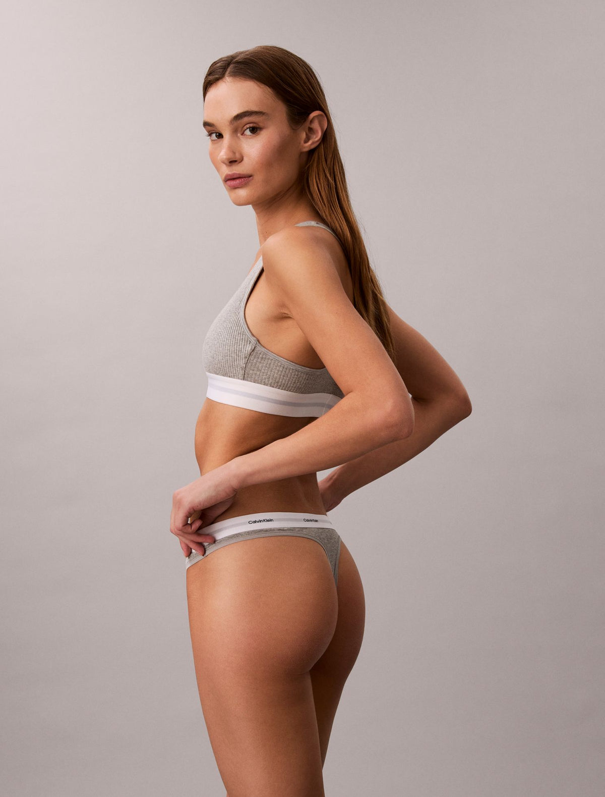 Cotton Stretch Rib Thong - Calvin Klein Underwear