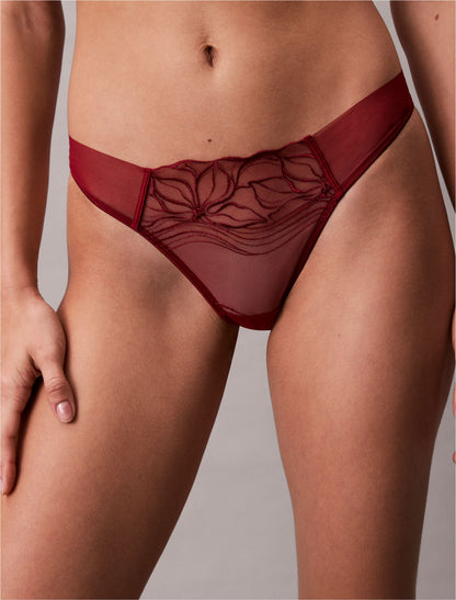 CK Black Floral Lace Thong - Calvin Klein Underwear