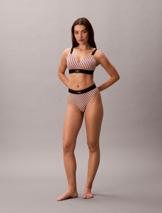 Graphic Monogram Microfiber Stretch Thong - Calvin Klein Underwear