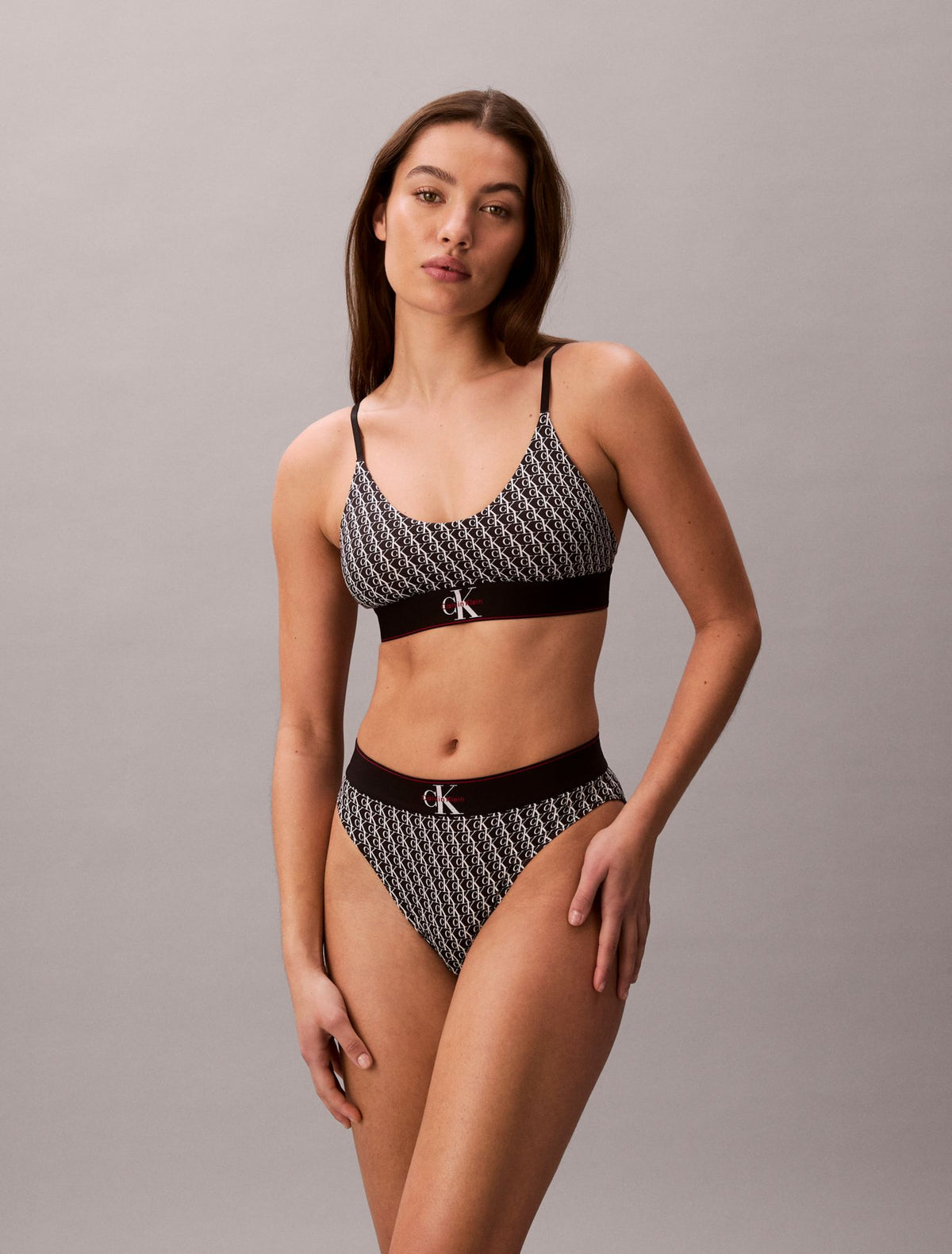 Graphic Monogram Microfiber Stretch High Waist Bikini - Calvin Klein Underwear
