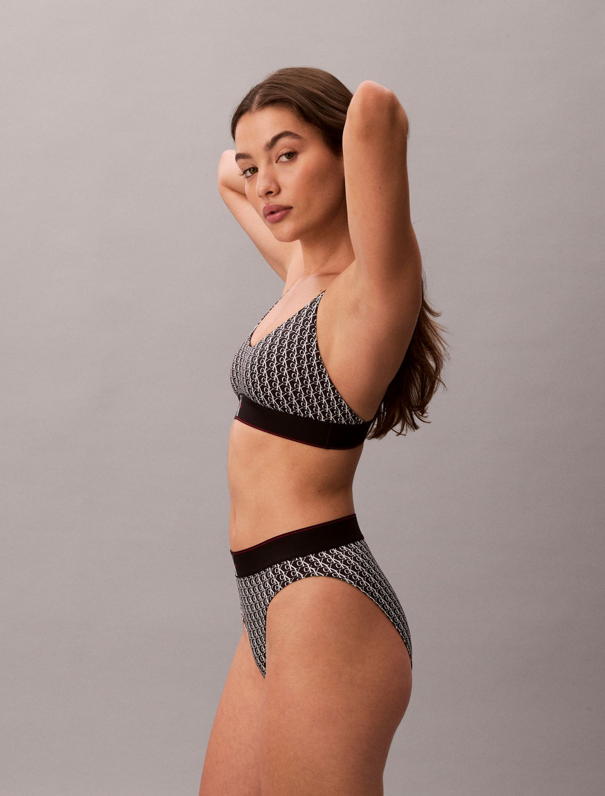 Graphic Monogram Microfiber Stretch High Waist Bikini - Calvin Klein Underwear