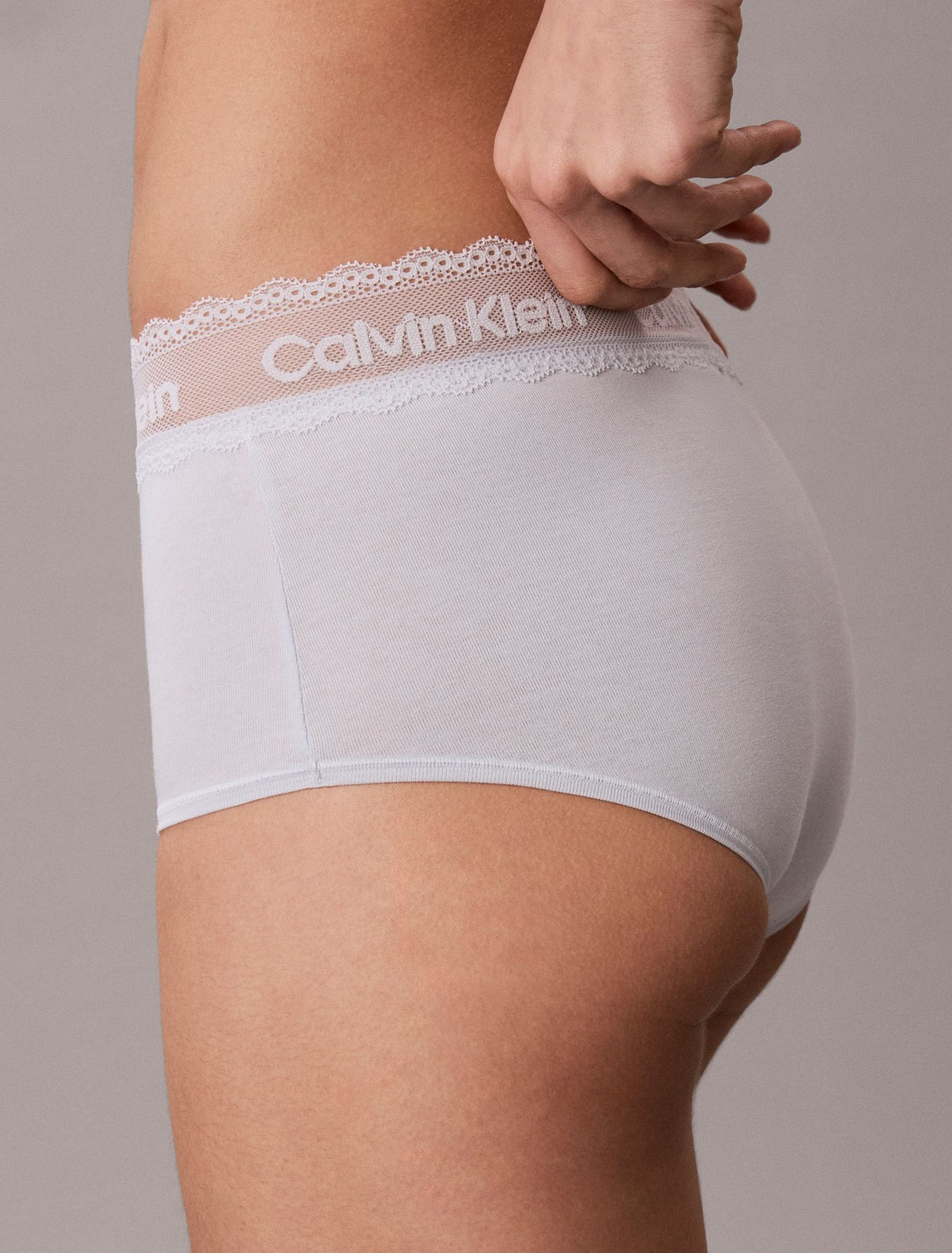 Icon Cotton Lace Trim Boyshort - Calvin Klein Underwear