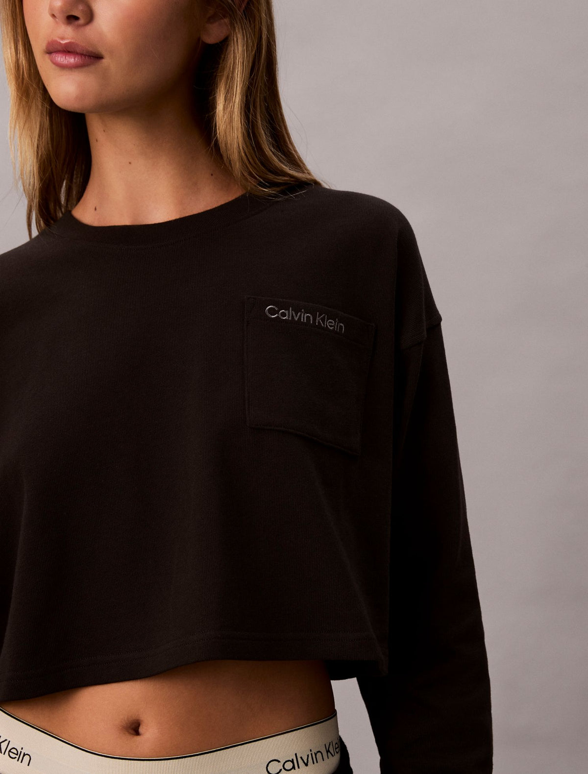 Logo Cotton Jersey Cropped Tee - Calvin Klein Underwear